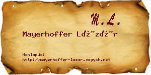 Mayerhoffer Lázár névjegykártya